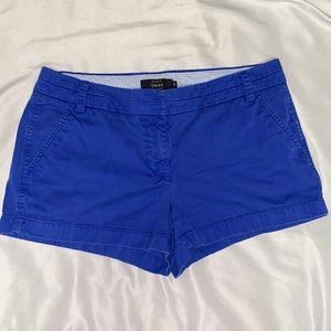 J. Crew Chino Women’s Shorts Size 10 Royal Blue Clasp Belt Loops